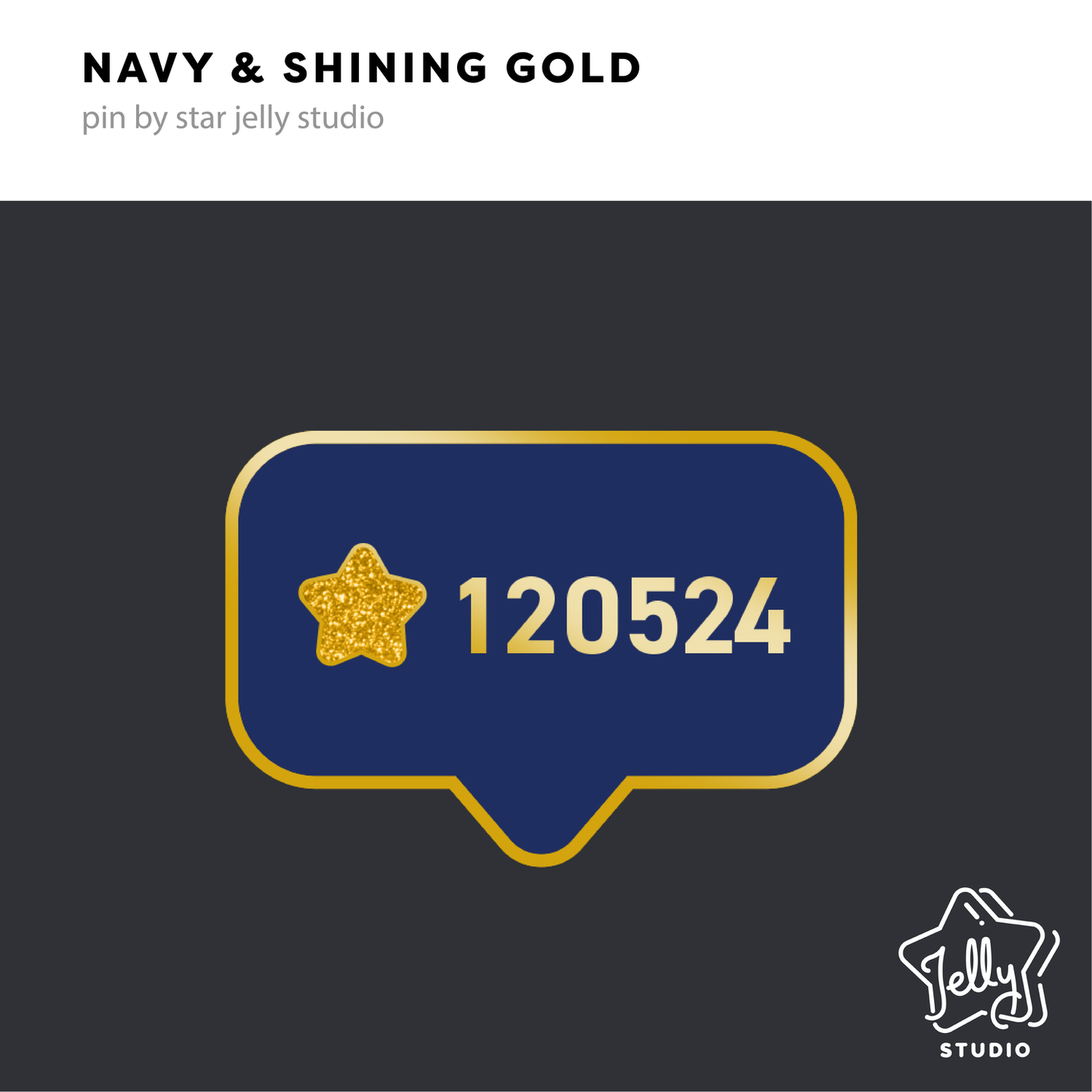 VIXX Navy & Shining Gold Pin